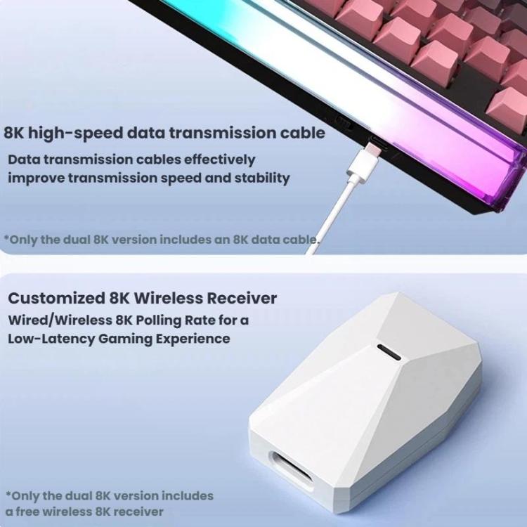 Teclado mecánico inalámbrico Bluetooth de triple modo LANGTU T87 con conexión en caliente para oficina y juegos., White Contour Line TTC Instant Gold Axis Dual 1K, Northern Lights Ropax Axis 2K Dual 1K Light                                             ...