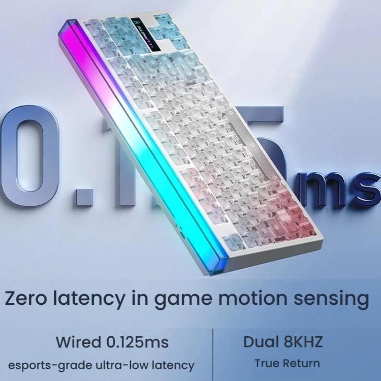 Teclado mecánico inalámbrico Bluetooth de triple modo LANGTU T87 con conexión en caliente para oficina y juegos., White Contour Line TTC Instant Gold Axis Dual 1K, Northern Lights Ropax Axis 2K Dual 1K Light                                             ...
