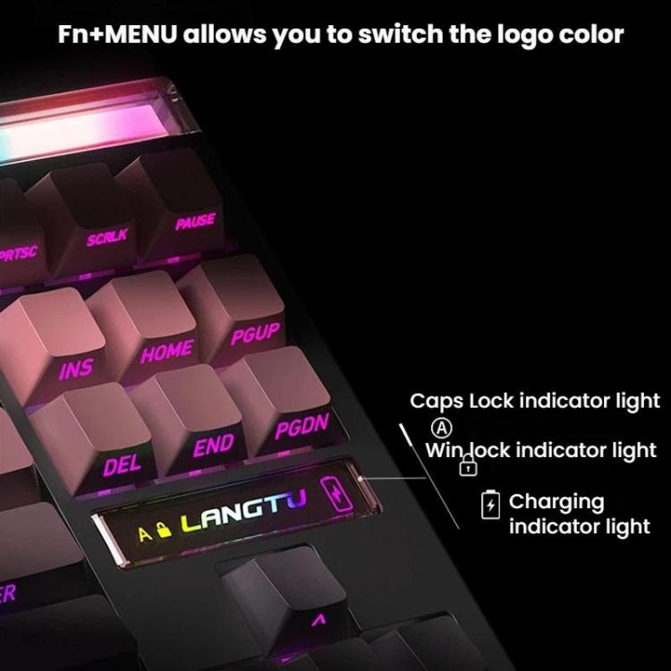 Teclado mecánico inalámbrico Bluetooth de triple modo LANGTU T87 con conexión en caliente para oficina y juegos., White Contour Line TTC Instant Gold Axis Dual 1K, Northern Lights Ropax Axis 2K Dual 1K Light                                             ...
