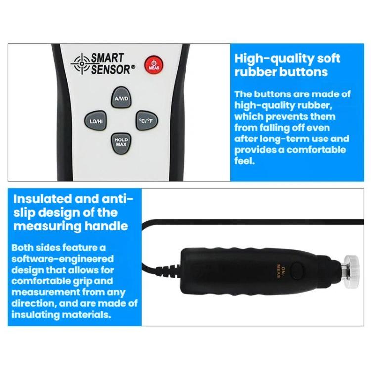 Medidor de vibración de motor portátil SMART SENSOR, SMART SENSOR AS63B