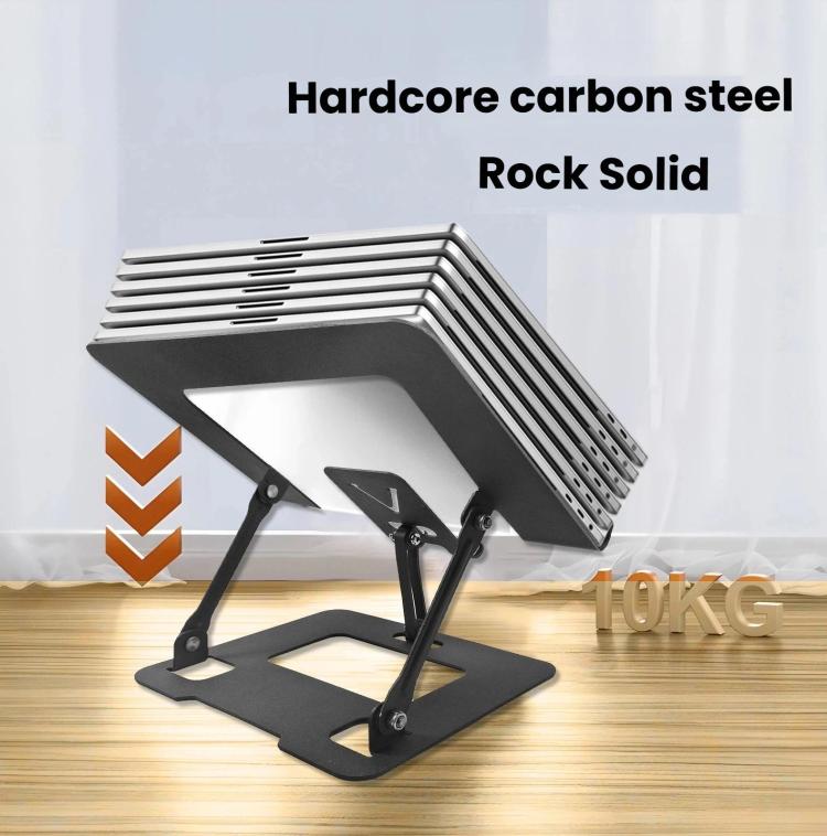 Soporte elevador plegable 2 en 1 para portátil y tableta con soporte para teléfono, soporte ergonómico ajustable para ordenador de escritorio., K99 Silver, K99 Black