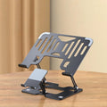Elevador plegable del soporte de la tableta del ordenador portátil 2-in-1 con el tenedor del teléfono, Strip Black, Strip Silver