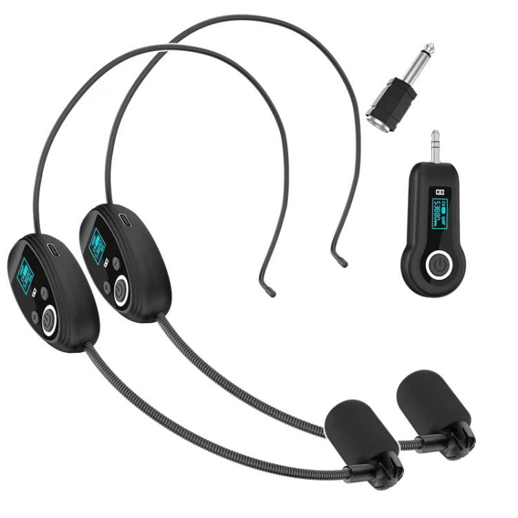 Auriculares con micrófono inalámbrico K-06 2.4G montados en la cabeza y con amplificador., 1 in 1, 1 in 2