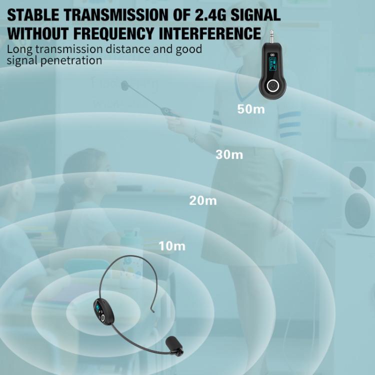 Auriculares con micrófono inalámbrico K-06 2.4G montados en la cabeza y con amplificador., 1 in 1, 1 in 2