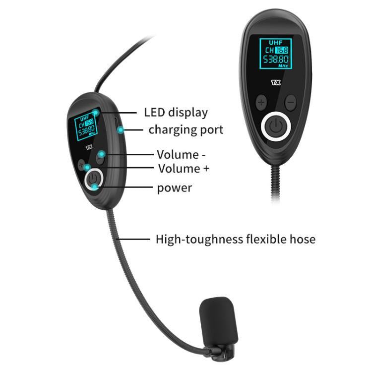 Auriculares con micrófono inalámbrico K-06 2.4G montados en la cabeza y con amplificador., 1 in 1, 1 in 2
