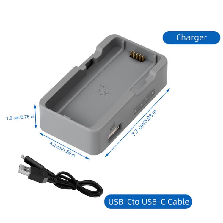 Cargador USB de almacenamiento de batería de un solo puerto YX, For DJI Neo 2