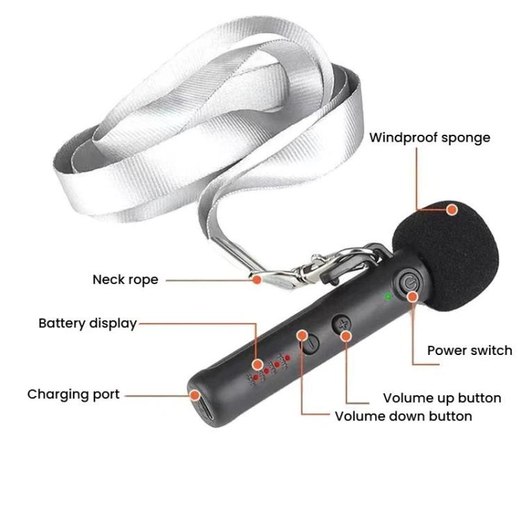 Micrófono de condensador inalámbrico de mano DIYO-1136 con indicador de batería, micrófono para enseñanza y amplificador de voz., 1 in 1 6.5mm, 1 in 2 6.5mm, 1 in 1 3.5mm, 1 in 2 3.5mm