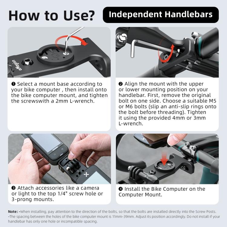 Soporte para velocímetro de cámara de acción para ciclismo, aMagisn BR01 Independent Handlebars, aMagisn BR02 Integrated Handlebars