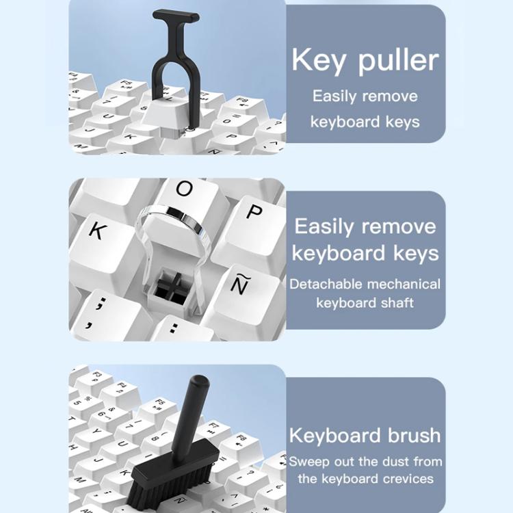 Kit de limpieza de teclado 22 en 1 con estuche magnético para guardar reposamuñecas Herramientas para teclados mecánicos, portátiles, teléfonos,