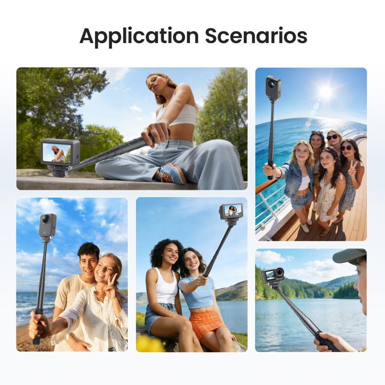 Estabilizador de palo selfie de liberación rápida de 120 cm, para DJI Osmo 360 / Action 5 Pro / Action 4 / Action 3, PD16