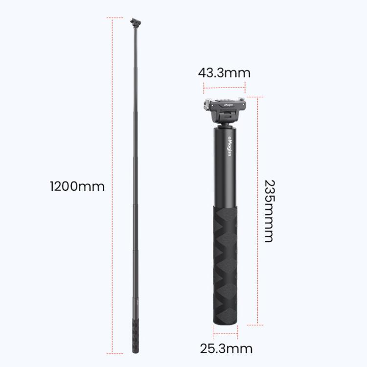 Estabilizador de palo selfie de liberación rápida de 120 cm, para DJI Osmo 360 / Action 5 Pro / Action 4 / Action 3, PD16