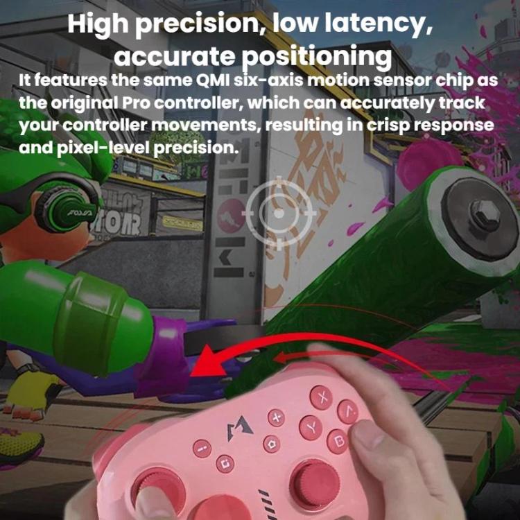 Mando de juegos inalámbrico Bluetooth con vibración Chitu HD para Steam MOBAPAD, Pink