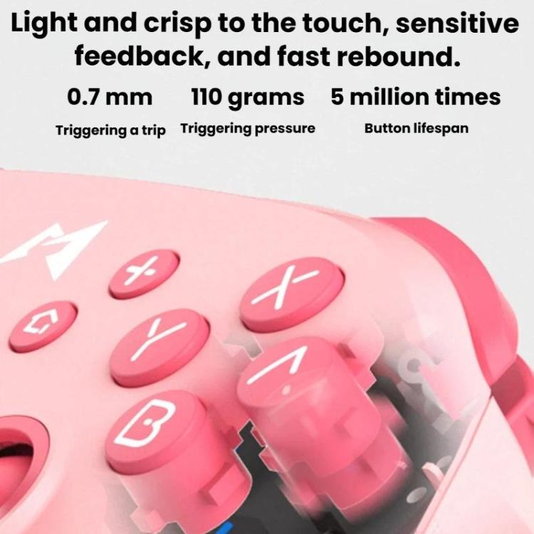 Mando de juegos inalámbrico Bluetooth con vibración Chitu HD para Steam MOBAPAD, Pink