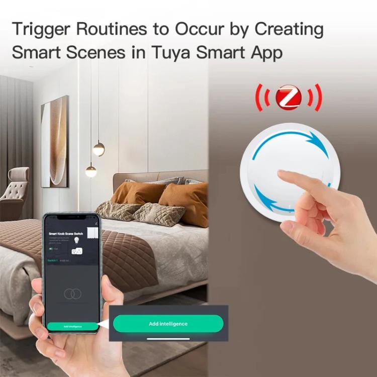 Botón giratorio Zigbee, interruptor magnético adhesivo para escenas, fácil instalación, atenuación de escenas, compatible con Home Assistant., ZG-101ZD