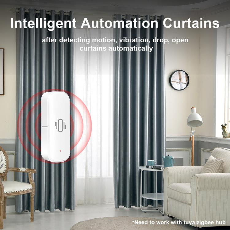 Sensor de movimiento por vibración Zigbee inteligente, control por aplicación, protección de seguridad, alarma de movimiento y choque, ZG-103ZL