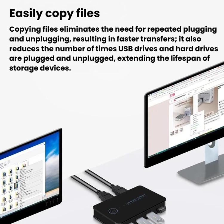 Conmutador para compartir ordenador KM-U204A, que incluye teclado, ratón, USB y concentrador de impresora., USB 3.0 2 Input 4 Output, USB 3.0 2 Input 1 Output, USB 2.0 2 Input 4 Output, USB 2.0 2 Input 1 Output