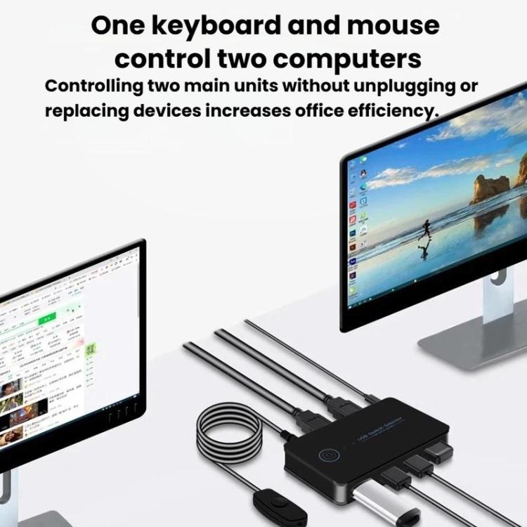 Conmutador para compartir ordenador KM-U204A, que incluye teclado, ratón, USB y concentrador de impresora., USB 3.0 2 Input 4 Output, USB 3.0 2 Input 1 Output, USB 2.0 2 Input 4 Output, USB 2.0 2 Input 1 Output