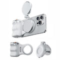 Soporte magnético para teléfono TELESIN, empuñadura para fotografía, asistente de control remoto, White Camera Grip+Silver Fill Light, White Camera Grip+Tripod+Silver Fill Light, White Camera Grip+White Fill Light                                       ...