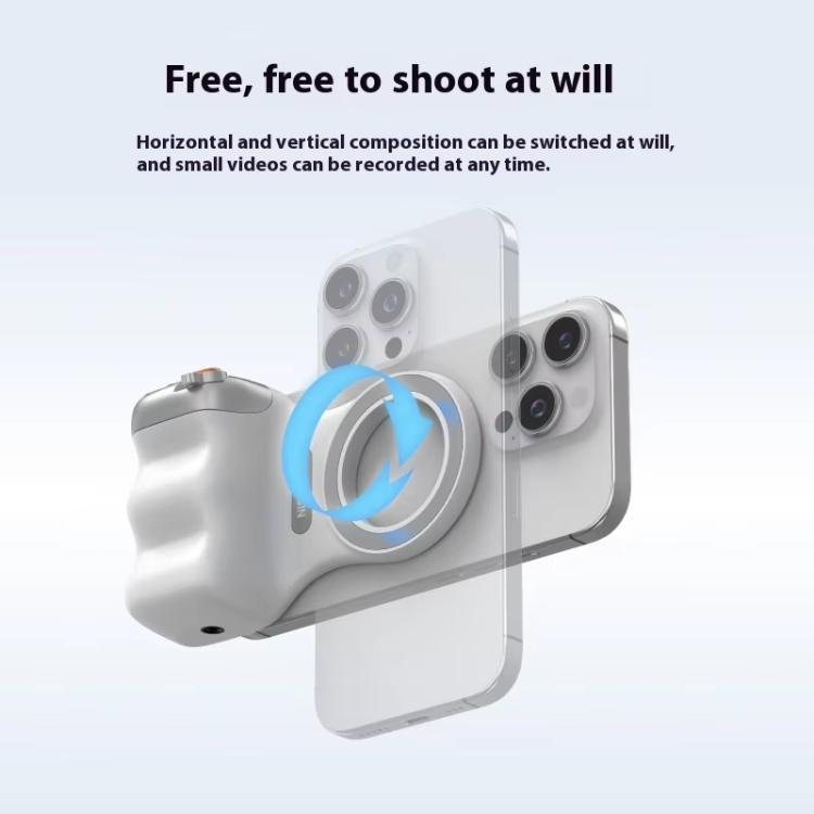 Soporte magnético para teléfono TELESIN, empuñadura para fotografía, asistente de control remoto, White Camera Grip+Silver Fill Light, White Camera Grip+Tripod+Silver Fill Light, White Camera Grip+White Fill Light                                       ...