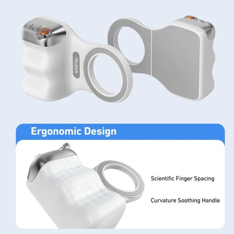 Soporte magnético para teléfono TELESIN, empuñadura para fotografía, asistente de control remoto, White Camera Grip+Silver Fill Light, White Camera Grip+Tripod+Silver Fill Light, White Camera Grip+White Fill Light                                       ...