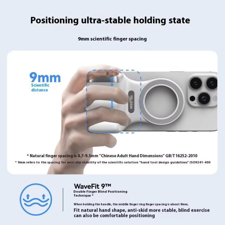 Soporte magnético para teléfono TELESIN, empuñadura para fotografía, asistente de control remoto, White Camera Grip+Silver Fill Light, White Camera Grip+Tripod+Silver Fill Light, White Camera Grip+White Fill Light                                       ...