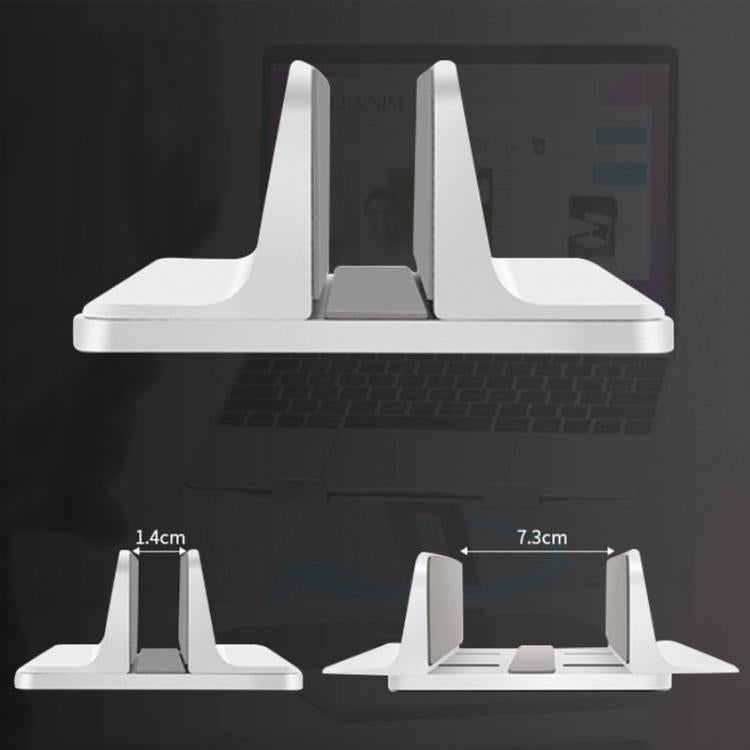 Soporte vertical ajustable para portátil de aleación de aluminio, organizador de escritorio que ahorra espacio