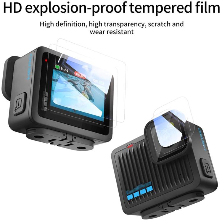 Protector de pantalla de vidrio templado antiarañazos para GoPro HERO 4K 2024, 2 Sets