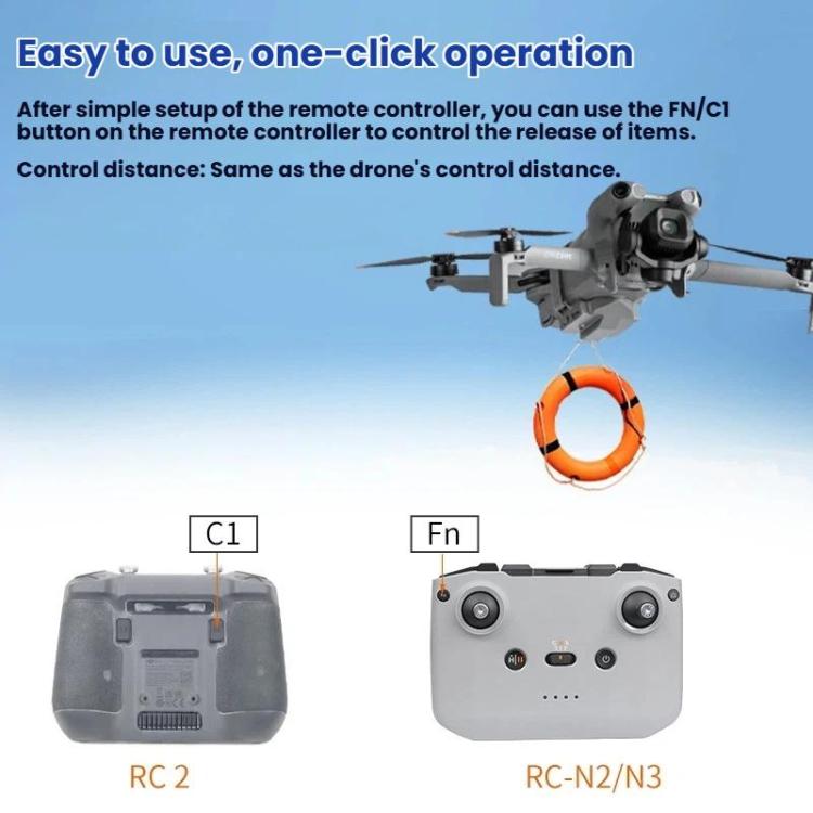 Disparador aéreo recargable YX para DJI Mini 5 Pro / Mini 4 Pro, con capacidad de hasta 130 g.
