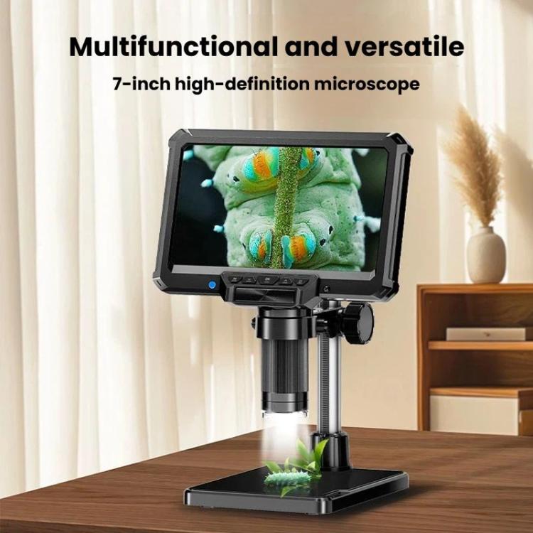 Microscopio industrial digital MK7 de 7 pulgadas con pantalla HD giratoria y herramienta de reparación e inspección., Without Light, With Light