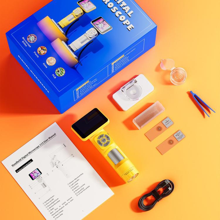 Microscopio digital portátil H113 para niños con luz LED.