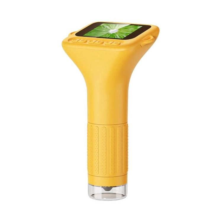 Microscopio H375 de 2 pulgadas con pantalla IPS, enfoque manual, recargable, para niños, con luz.