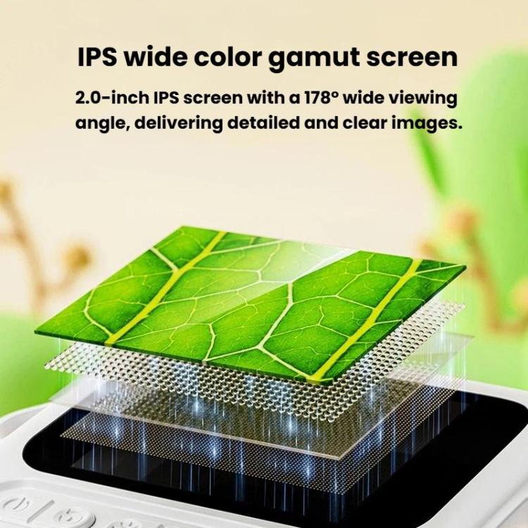 Microscopio H375 de 2 pulgadas con pantalla IPS, enfoque manual, recargable, para niños, con luz.