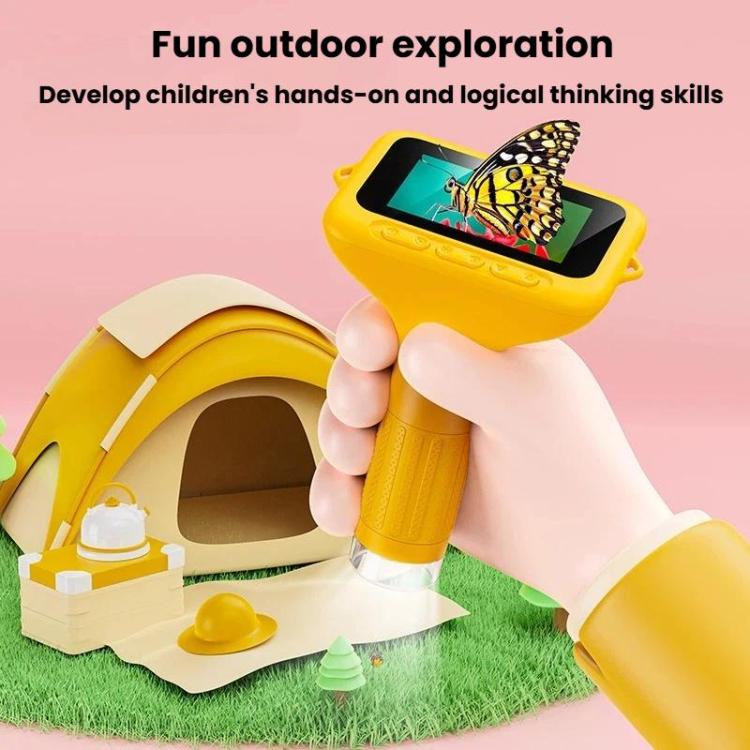Microscopio digital portátil H385 de 3 pulgadas con pantalla IPS, enfoque manual y luz para niños.