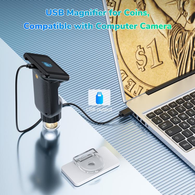 Microscopio electrónico portátil HD digital H013 de 2,8 pulgadas, recargable, para niños, con luz.