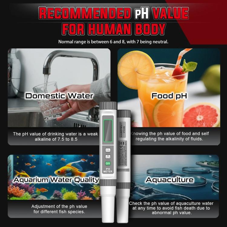 Analizador de pH de alta precisión y de calidad del agua, HABOTEST HT630A, HABOTEST HT630B