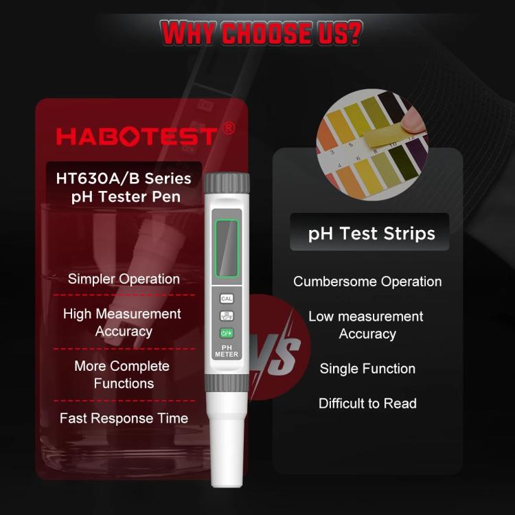 Analizador de pH de alta precisión y de calidad del agua, HABOTEST HT630A, HABOTEST HT630B