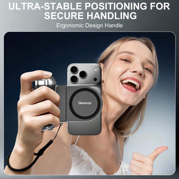 Empuñadura estabilizadora magnética retráctil Desiontal GP-06 para teléfonos móviles, ideal para transmisiones en vivo y selfies al aire libre., GP-06