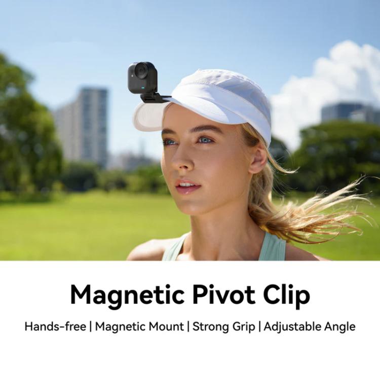 Clip giratorio magnético TELESIN para cámara Insta360 Go Ultra, accesorio de montaje para tapa con vista en primera persona.