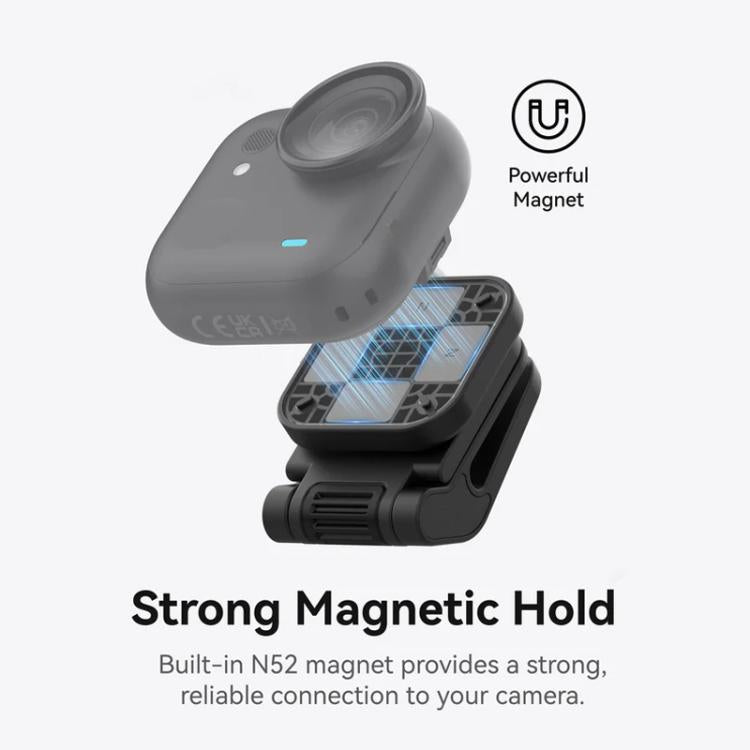 Clip giratorio magnético TELESIN para cámara Insta360 Go Ultra, accesorio de montaje para tapa con vista en primera persona.