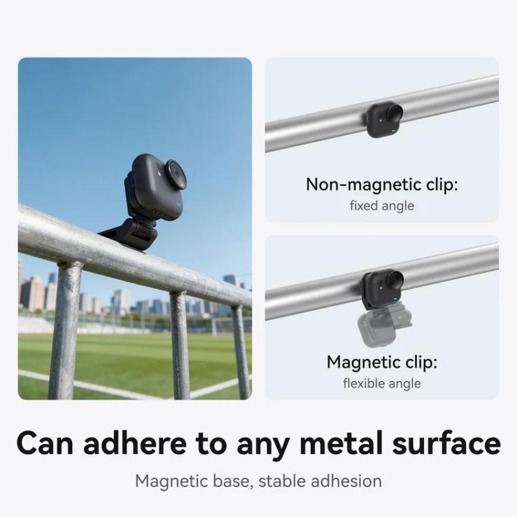 Clip giratorio magnético TELESIN para cámara Insta360 Go Ultra, accesorio de montaje para tapa con vista en primera persona.