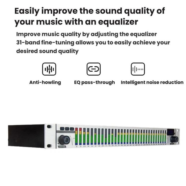 Ecualizador digital EQ-A31 para karaoke en casa con reducción de ruido y procesador de audio., EU Plug, US Plug, UK Plug, AU Plug