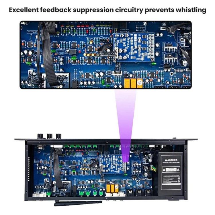 Procesador de efectos de preamplificador LD1500, Bluetooth, procesador de reverberación, ecualizador de espectro, supresor de retroalimentación de micrófono, afinador, US Plug, EU Plug, UK Plug, AU Plug