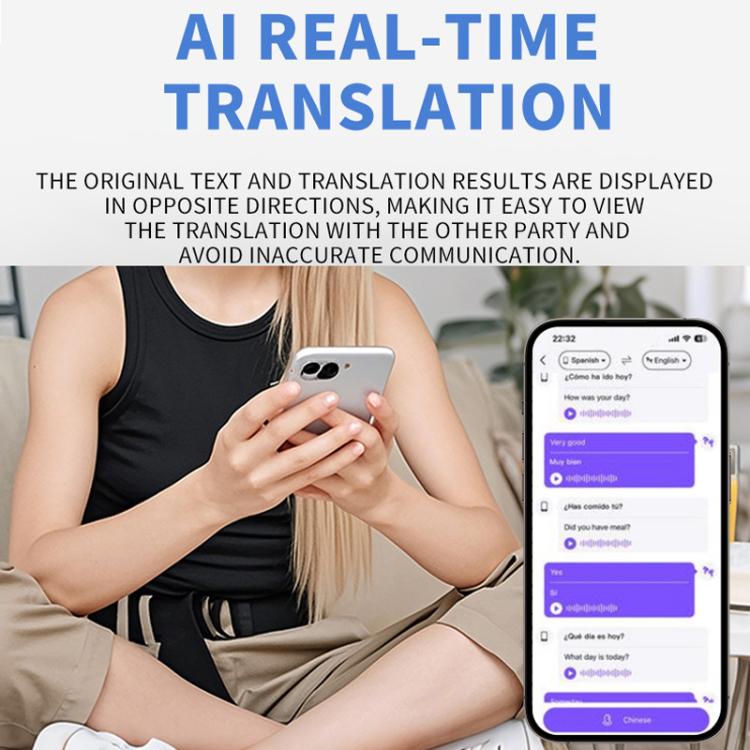Auriculares inalámbricos Bluetooth 6.0 supraaurales X56 con traducción inteligente mediante IA en 156 idiomas.