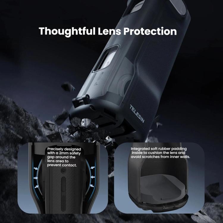 Empuñadura plegable TELESIN para Insta360 X5/X4 con trípode integrado.