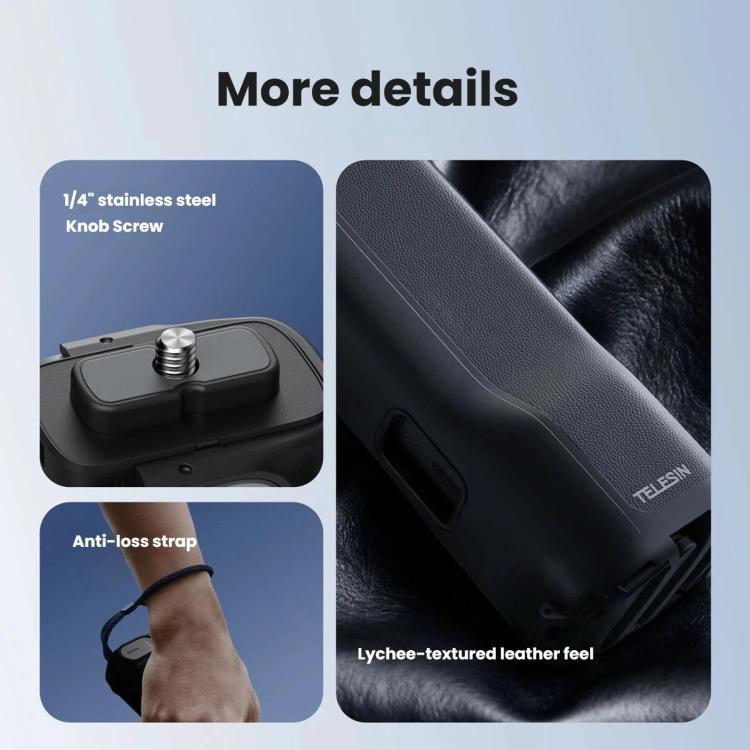 Empuñadura plegable TELESIN para Insta360 X5/X4 con trípode integrado.