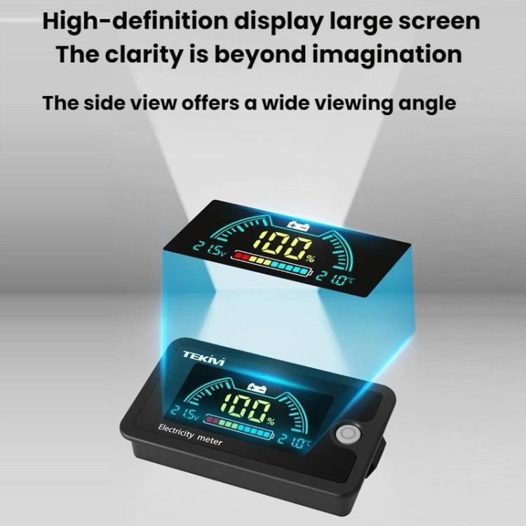 Pantalla digital LCD para alimentación por batería de dos cables TEKM de 8-100 V