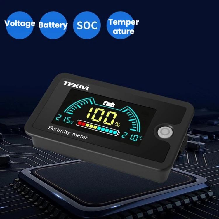 Pantalla digital LCD para alimentación por batería de dos cables TEKM de 8-100 V