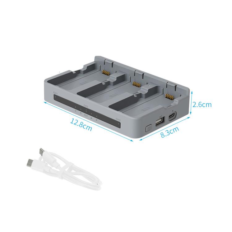 Para DJI Neo 2 YX, concentrador de carga de baterías triples con carga rápida PD de 65 W y gestión de energía de 3 canales.
