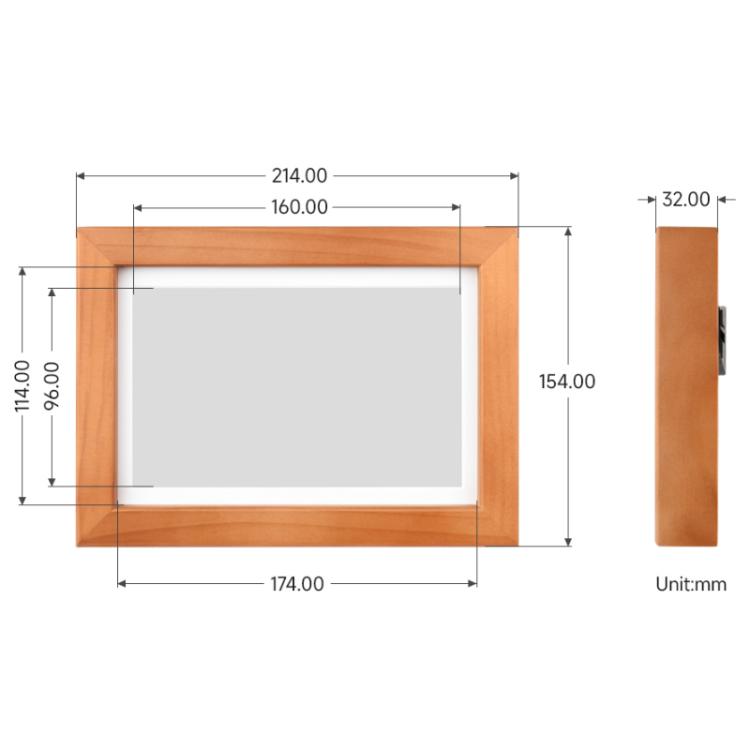 Pantalla E6 a todo color de 7,3 pulgadas WAVESHARE ESP32-S3 con marco de madera maciza y resolución de 800 × 480., 32408