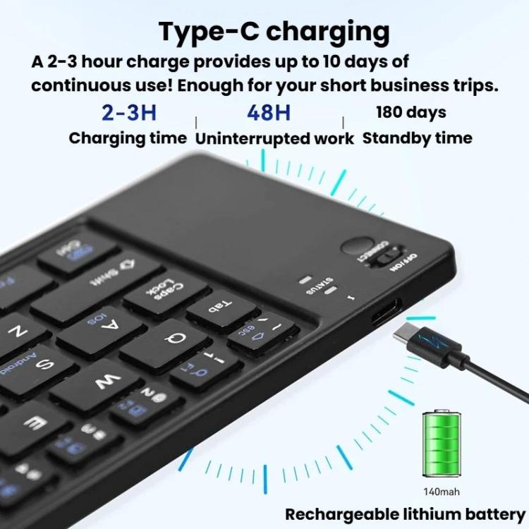 B028 Teclado inalámbrico Bluetooth portátil plegable Mini teclado magnético